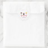 Turnen pastel verjaardag ronde sticker (Tas)