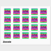 Turnen Rainbow Sparkle Vierkante Sticker (Vel)
