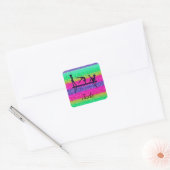 Turnen Rainbow Sparkle Vierkante Sticker (Envelop)