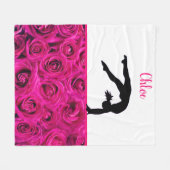 Turnen Roze Rozen Roze en Wit Fleece Deken (Voorkant (Horizontaal))