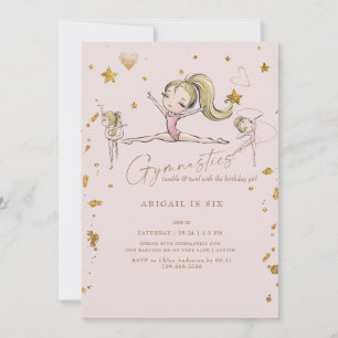 Turnen Tumble & Twirl Verjaardagsfeest Blond Kaart