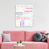 Turnen Typografie Uitgerekte Canvas Print (Insitu (Woonkamer))