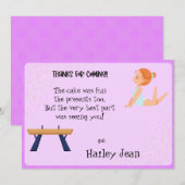 Turnen Verjaardagsfeest Dankkaart Bedankkaart (Voorkant / Achterkant)