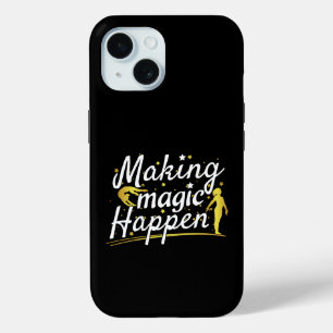 Turnen voor Vrouwen 'Magie Laten Gebeuren' Citaat iPhone 15 Case