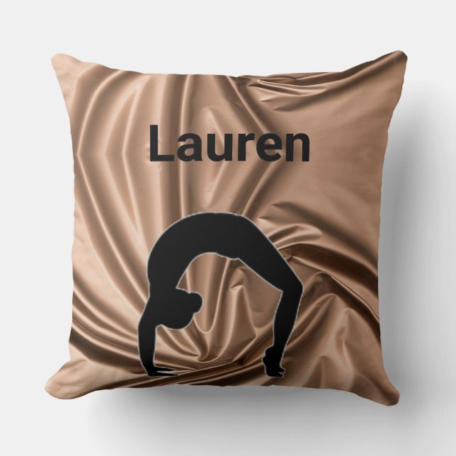 Turnen Xcel Bronze Meisjes Personaliseer Jaar/Naam Kussen (Voorkant)