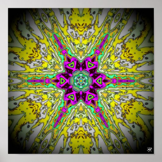 Turnenolie en azijn - kleurig patroon v1 poster (Voorkant)