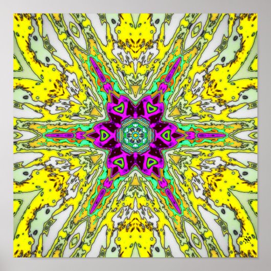 Turnenolie en azijn - kleurig patroon v2 poster (Voorkant)