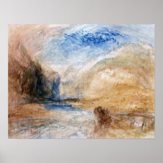 Turner - berglandschap met meer poster (Voorkant)
