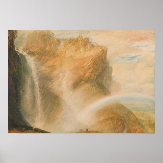 Turner - Bovenste waterval van Reichenbach regenbo Poster (Voorkant)