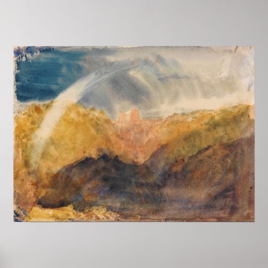 Turner - Crichton Castle, bergachtig met regenboog Poster (Voorkant)