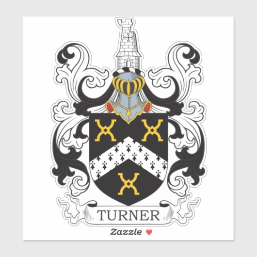 Turner Family Crest Sticker (Vel)