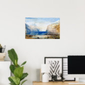 Turner - Fluelen Ochtend, uitzicht op het meer Poster (Thuiskantoor)