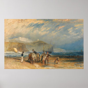 Turner - Folkestone Harbour en Coast to Dover Poster