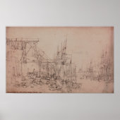 Turner - Hurries - Noord - schepen met steenkoolla Poster (Voorkant)