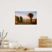 Turner - Italiaans landschap met brug en toren Poster (Keuken)
