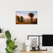 Turner - Italiaans landschap met brug en toren Poster (Thuiskantoor)