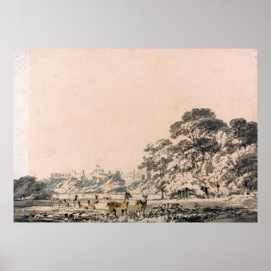Turner - Kasteel en park van Windsor met herten Poster (Voorkant)