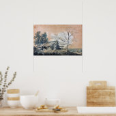 Turner - Landschap met schuur Poster (Keuken)