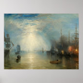 Turner - mannen koppen in steenkool met maanlicht poster (Voorkant)