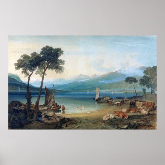 Turner - Meer van Genève en Mont Blanc Poster (Voorkant)