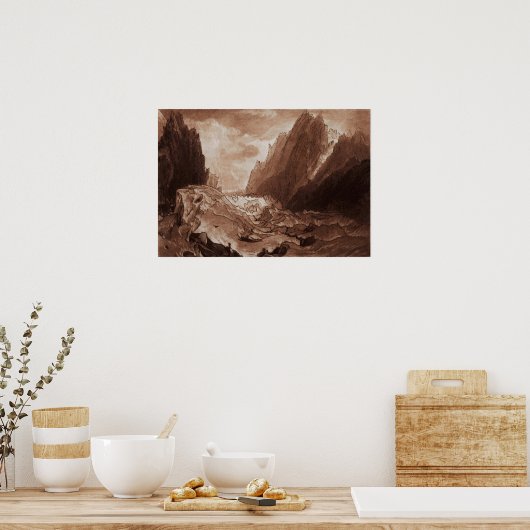 Turner - Mer de Glace vallei van Chamonix Savoy Poster (Keuken)