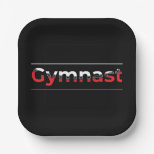 Turner - Minimalistische moderne gymnastiek woord Papieren Bordje