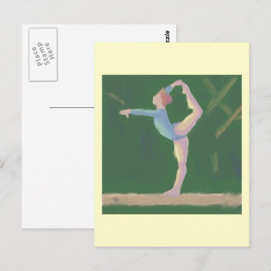 Turner op Evenwichtsbalk, Briefkaart (Voorkant / Achterkant)