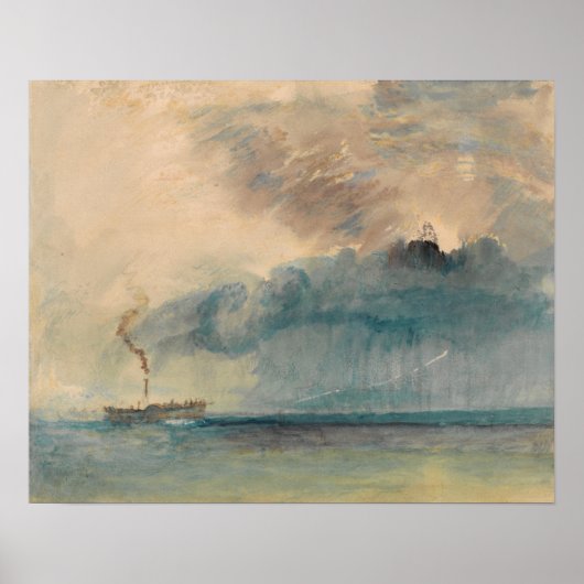 Turner - peddel-stoomvormer in Storm Poster (Voorkant)