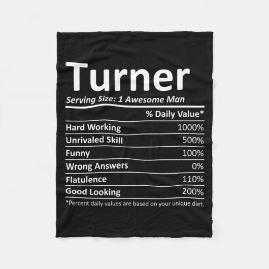 Turner Rition Grappige Verjaardag Gepersonaliseerd Fleece Deken (Voorkant)