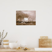 Turner - scheepsscène met vissers poster (Keuken)