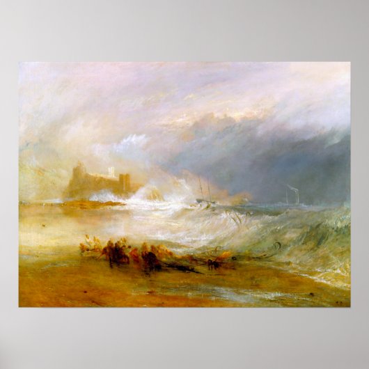 Turner - Stoomschip dat een schip voor de kust hel Poster (Voorkant)