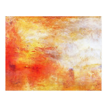 Turner Sun die over een Abstract landschap van het