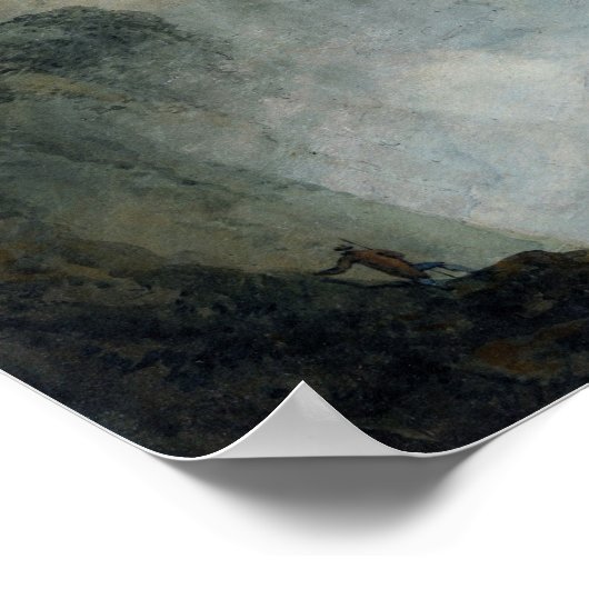 Turner - tivoli met tempel van Sybil en cascades Poster (Hoek)