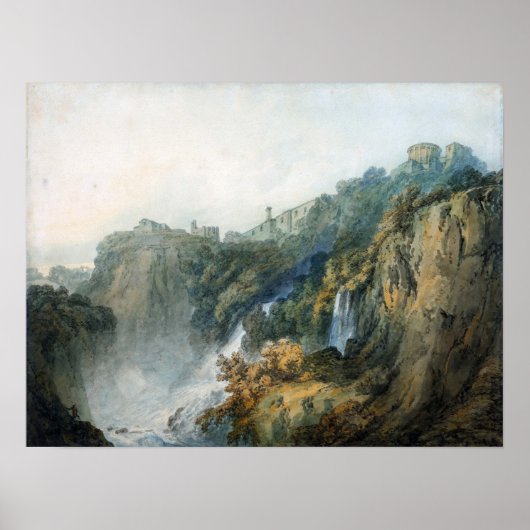 Turner - tivoli met tempel van Sybil en cascades Poster (Voorkant)