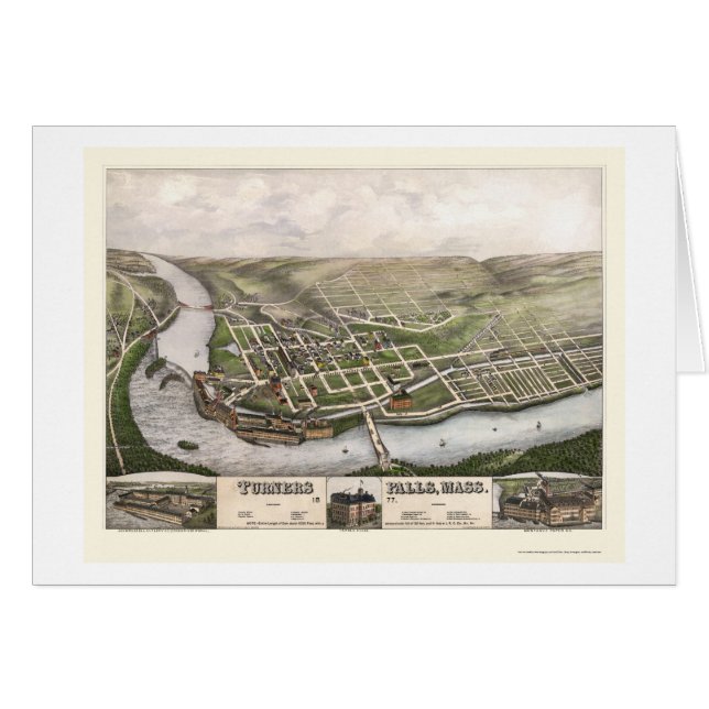 Turners Herfsten, MA Panoramic Map - 1877 (Voorkant Horizontaal)