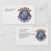 Turners Wereldbol Funny WoodkeerEarth Visitekaartje (Voorkant / Achterkant)
