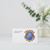 Turners Wereldbol Funny WoodkeerEarth Visitekaartje (Staand voorkant)