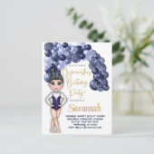 Turnfeest met blauwe ballonnenboog briefkaart (Staand voorkant)