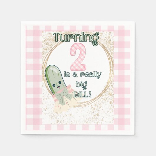 Turning 2 is echt een grote Dill! Verjaardag serve Servet (Voorkant)