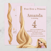 Turning 4 - Voor altijd een prinses Kaart (Voorkant / Achterkant)