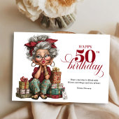 Turning 50 quirky woman fun humorous greeting kaart