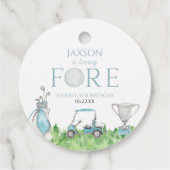 Turning Fore Blue Golf 4e verjaardag Bedankjes Labels (Achterkant)