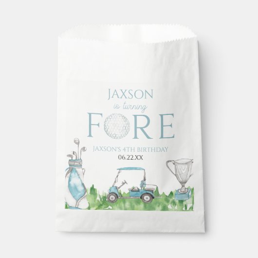 Turning Fore Blue Golf 4e verjaardag Bedankzakje (Voorkant)