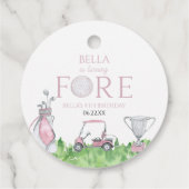 Turning Fore Pink Golf 4e verjaardag Bedankjes Labels (Achterkant)