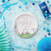 Turning Fore Pink Golf 4e verjaardag Papieren Bordje (Feest)