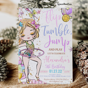 Turninvitatie Gymnastiek Feestje Gymnastiek Kaart