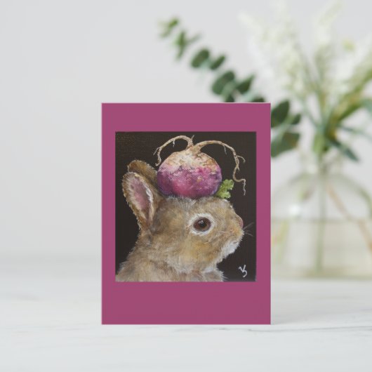turnip baby bunny briefkaart (Staand voorkant)