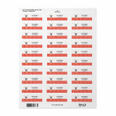 Turnjongen retouradres (rood) etiket (Full Sheet)
