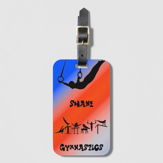 Turnjongens Ringen Patriottisch Rood Wit Blauw Bagagelabel (Voorkant (verticaal))