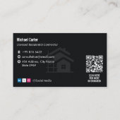 Turnkey Construction Services | Minimalist Black Visitekaartje (Achterkant)